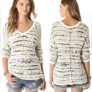 Free People Songbird V-Neck Knit Sweater